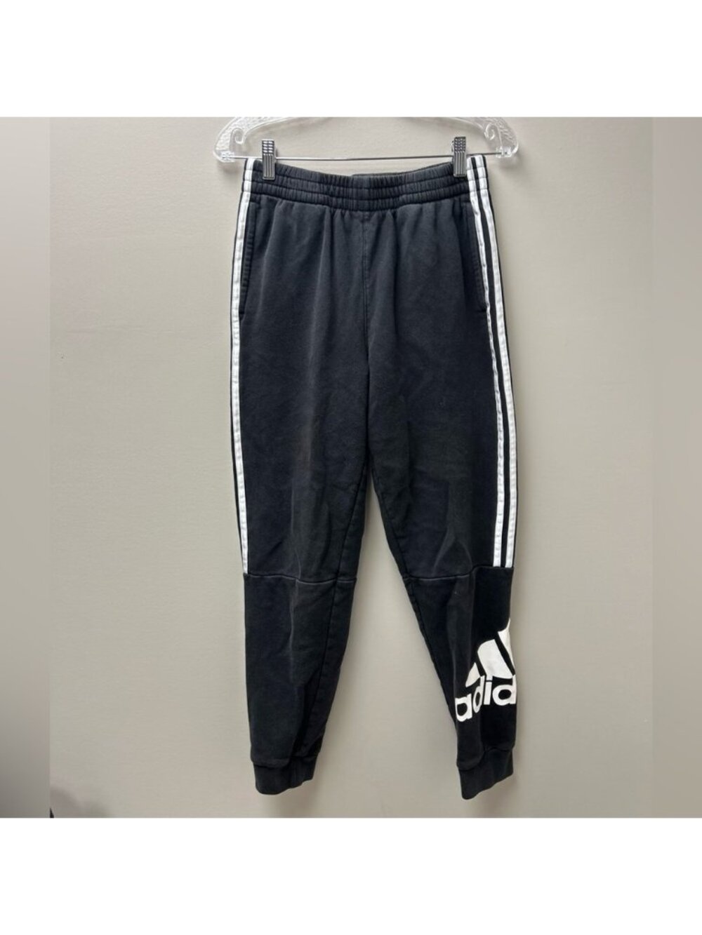 Adidas Black‎ Essential’s Logo Colorblock Cuff Sweatpants